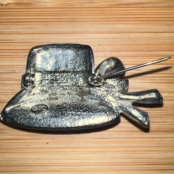 Pink and Black Zebra Print Hat Brooch - Picture 5 of 6